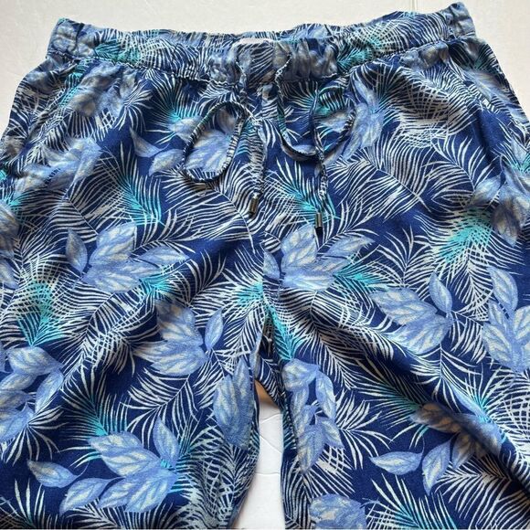 Carribbean Joe Women's Capris Blue TurquoiseLleaf Print Size Medium - Picture 6 of 9